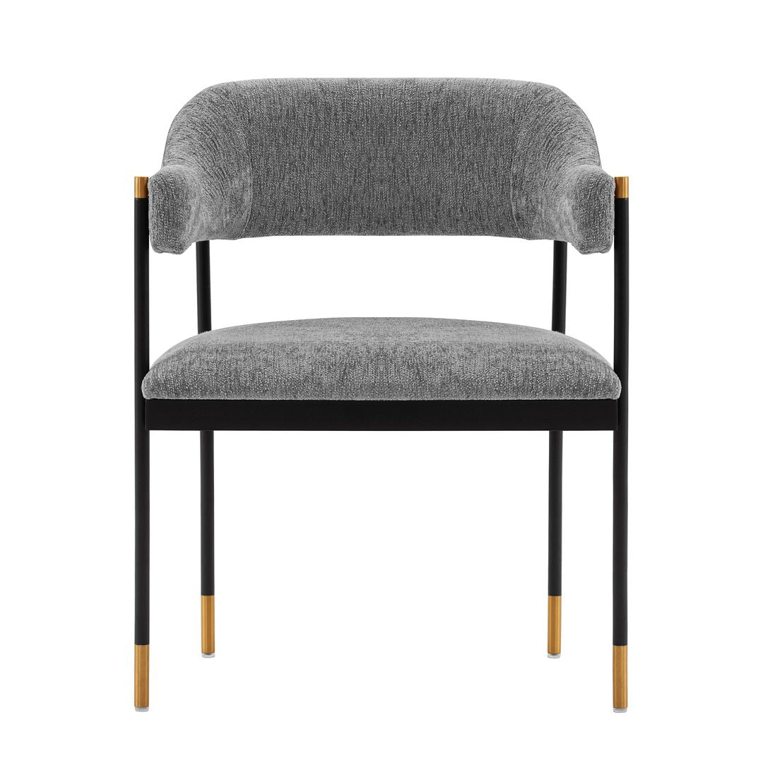 Manhattan Comfort Modern Lia Boucle Dining Armchair In Gray