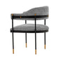 Manhattan Comfort Modern Lia Boucle Dining Armchair In Gray