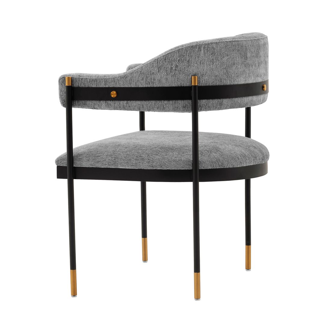 Manhattan Comfort Modern Lia Boucle Dining Armchair In Gray
