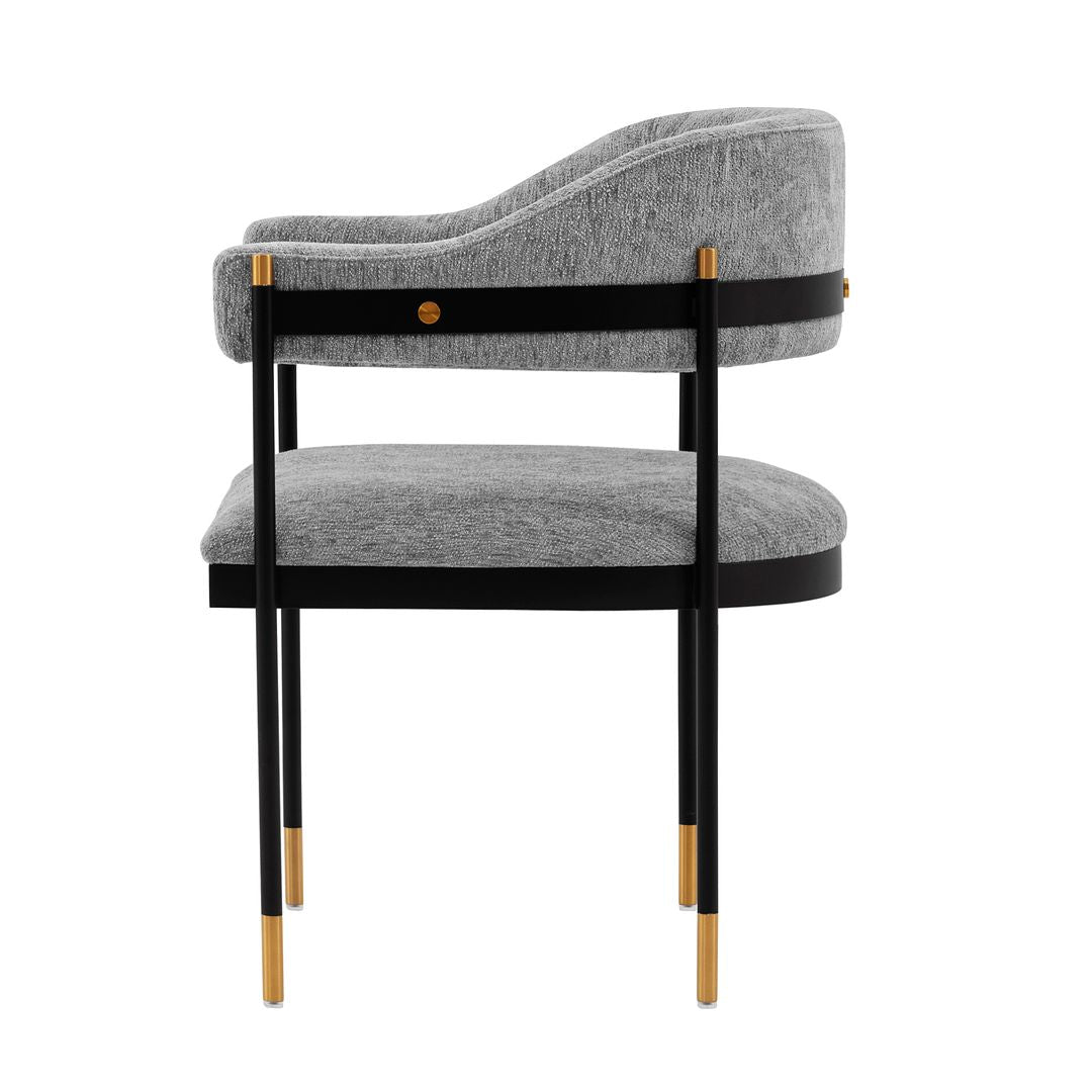 Manhattan Comfort Modern Lia Boucle Dining Armchair In Gray