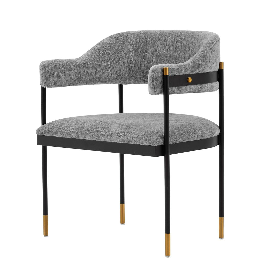 Manhattan Comfort Modern Lia Boucle Dining Armchair In Gray