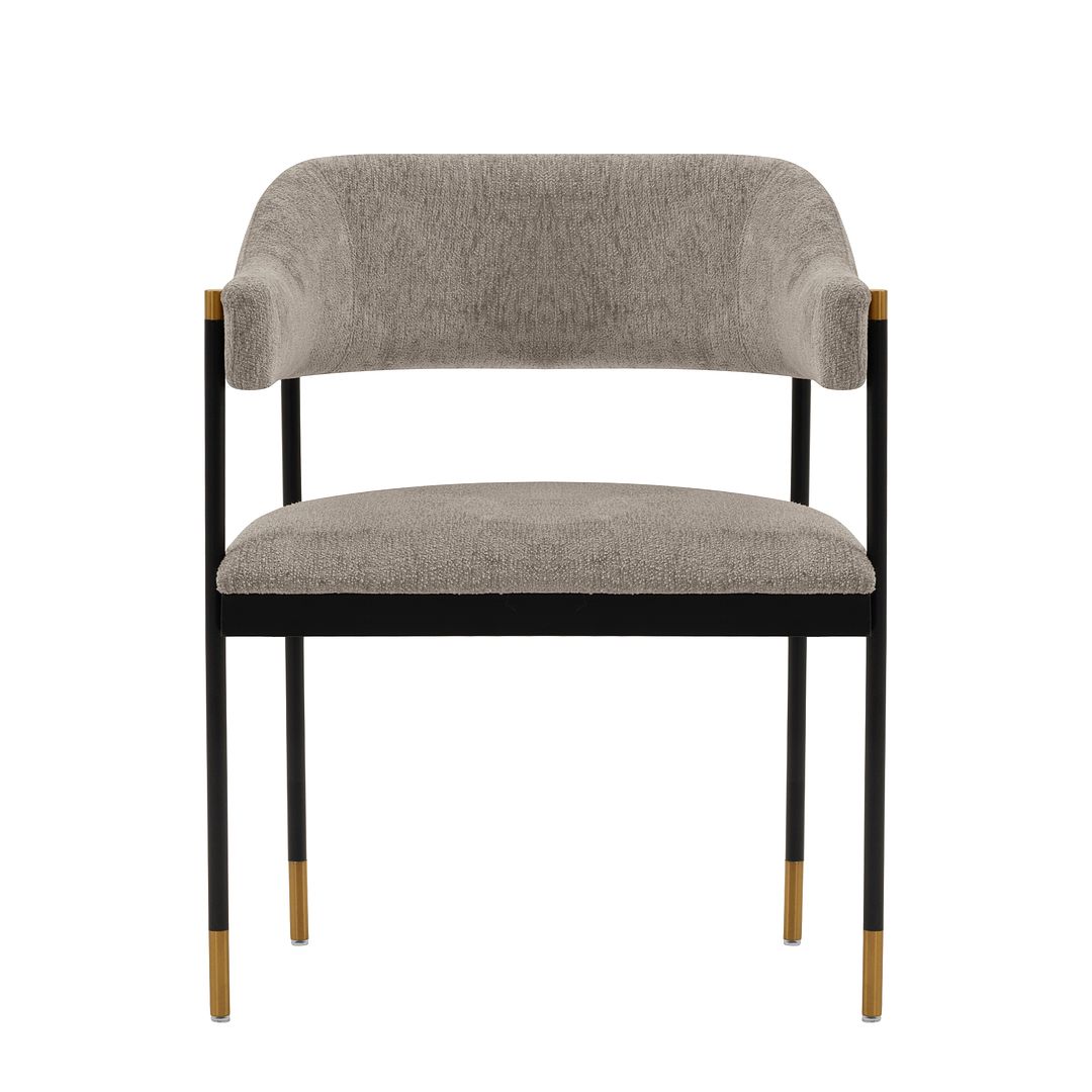 Manhattan Comfort Modern Lia Boucle Dining Armchair In Stone