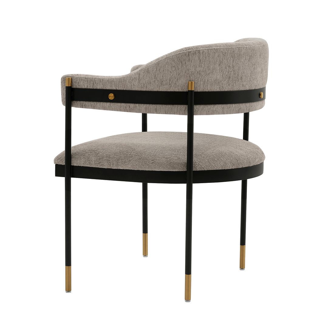 Manhattan Comfort Modern Lia Boucle Dining Armchair In Stone