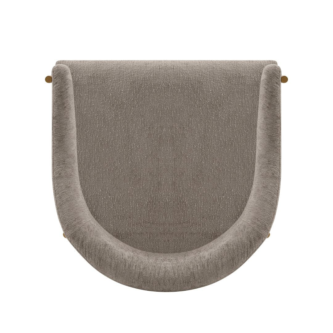 Manhattan Comfort Modern Lia Boucle Dining Armchair In Stone