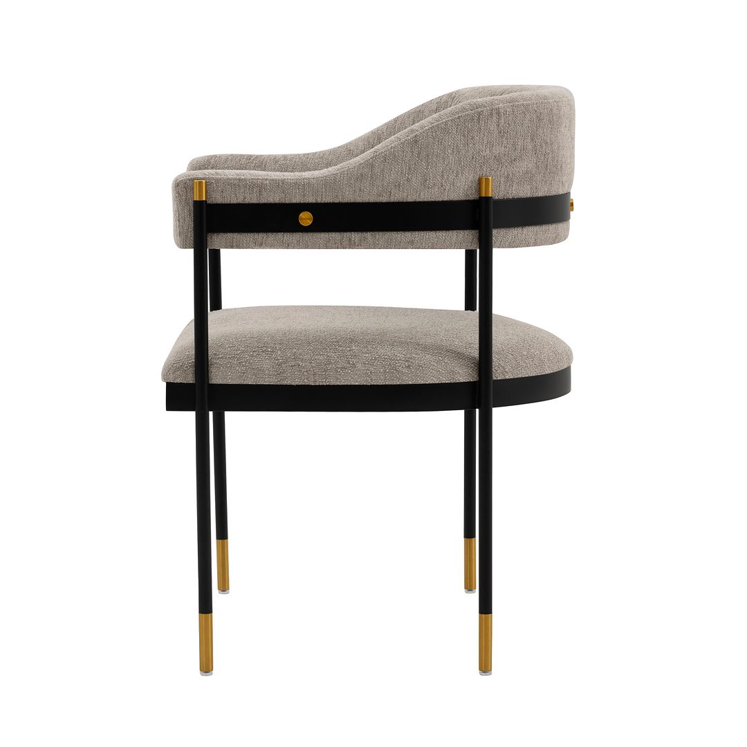 Manhattan Comfort Modern Lia Boucle Dining Armchair In Stone