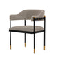 Manhattan Comfort Modern Lia Boucle Dining Armchair In Stone