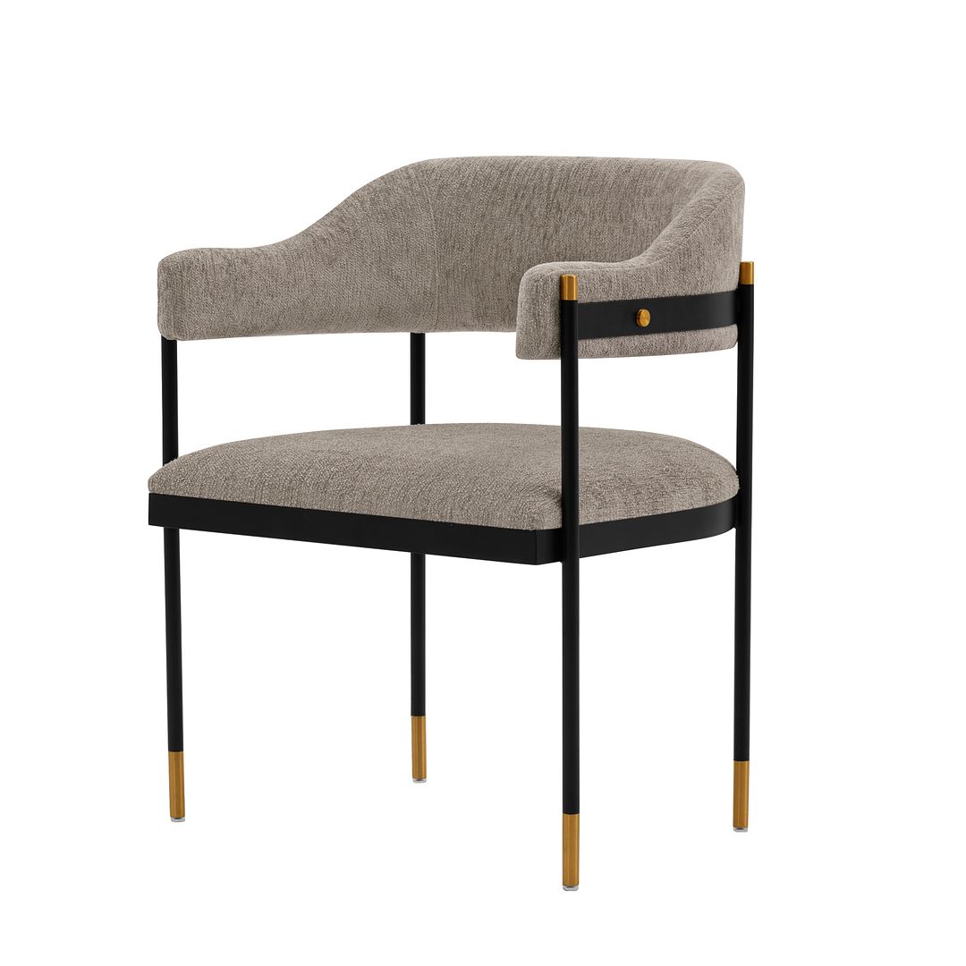 Manhattan Comfort Modern Lia Boucle Dining Armchair In Stone