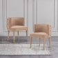 Manhattan Comfort Modern Maya 2-Piece Tufted Velvet Dining Chair In Nude