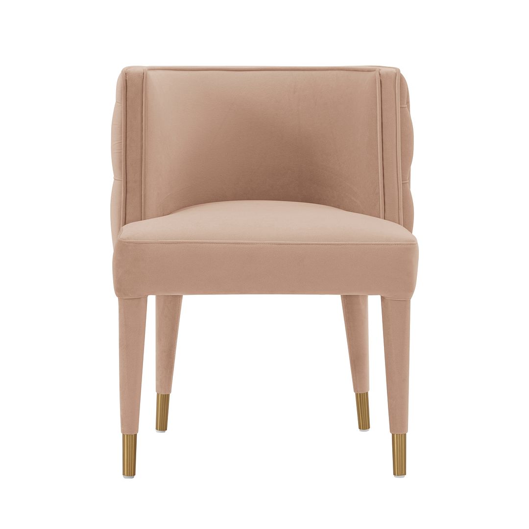 Manhattan Comfort Modern Maya 2-Piece Tufted Velvet Dining Chair In Nude