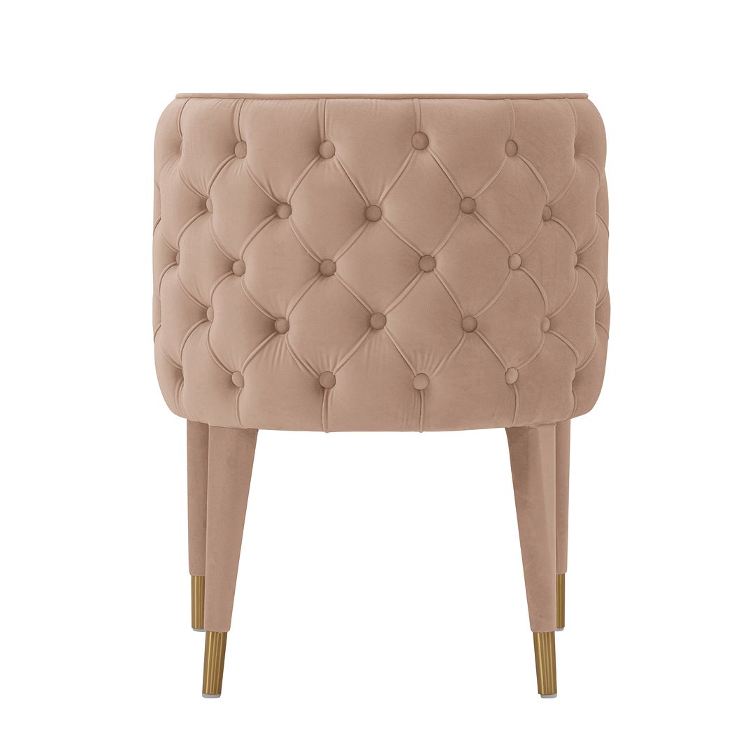 Manhattan Comfort Modern Maya 2-Piece Tufted Velvet Dining Chair In Nude