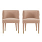 Manhattan Comfort Modern Maya 2-Piece Tufted Velvet Dining Chair In Nude
