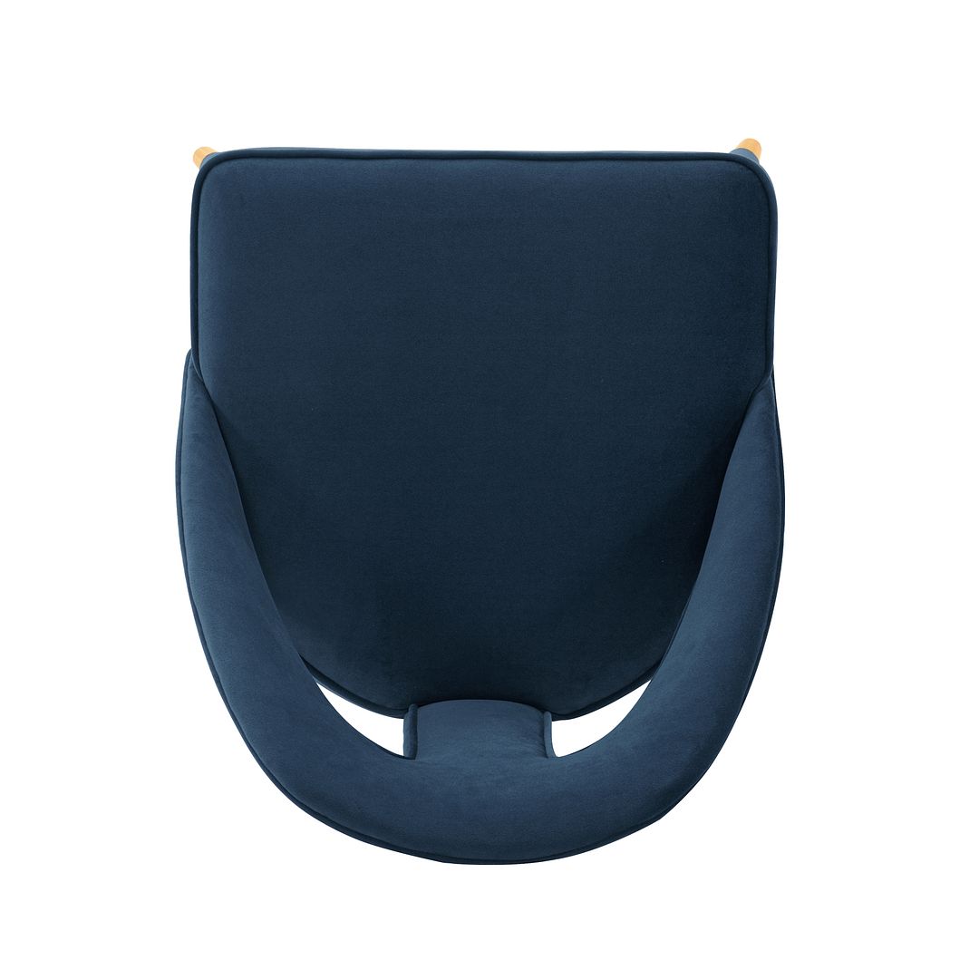 Manhattan Comfort Modern Neda 2-Piece Velvet Dining Chair In Midnight Blue