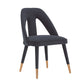 Manhattan Comfort Modern Neda 2-Piece Velvet Dining Chair In Midnight Blue