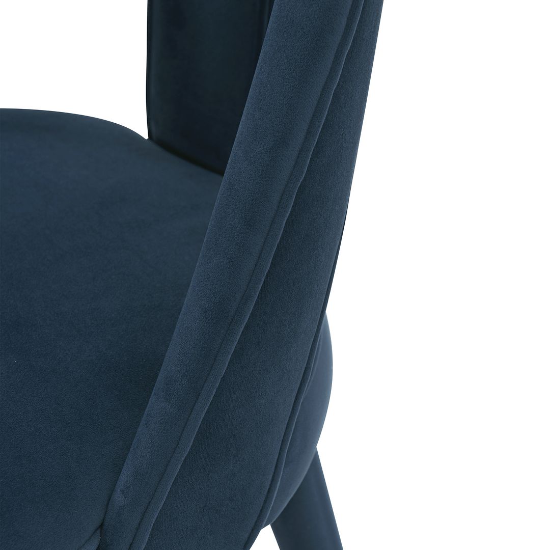 Manhattan Comfort Modern Neda 2-Piece Velvet Dining Chair In Midnight Blue