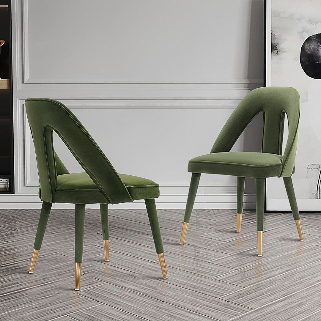 Velvet olive green discount chair