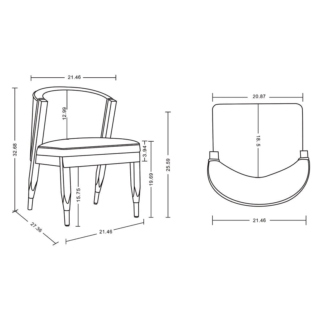 Manhattan Comfort Modern Ola 2-Piece Boucle Dining Chair In Gray