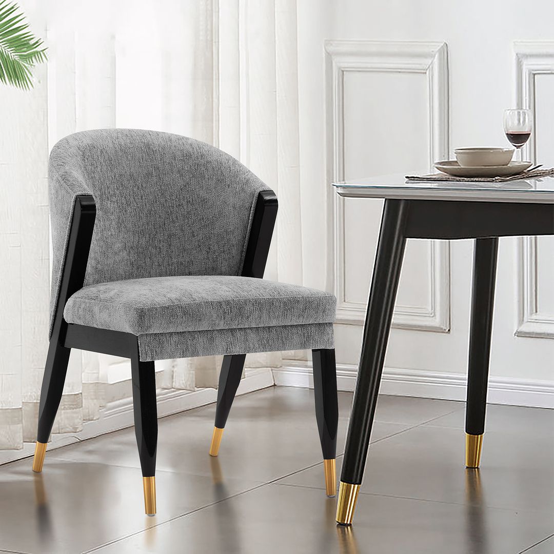 Manhattan Comfort Modern Ola 2-Piece Boucle Dining Chair In Gray