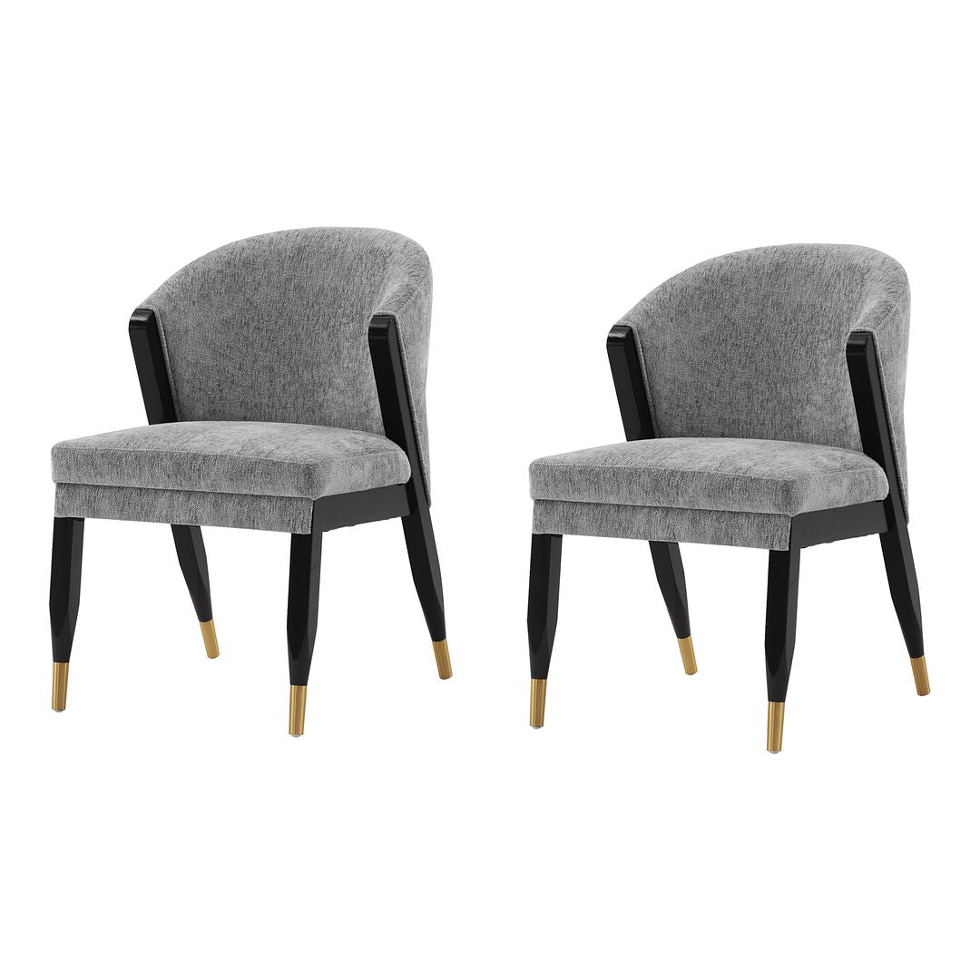 Manhattan Comfort Modern Ola 2-Piece Boucle Dining Chair In Gray