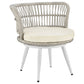 Manhattan Comfort Monaco Rope Wicker 3-Piece Patio Conversation Set With Cushions In Cream