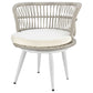 Manhattan Comfort Monaco Rope Wicker 3-Piece Patio Conversation Set With Cushions In Cream