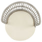 Manhattan Comfort Monaco Rope Wicker 3-Piece Patio Conversation Set With Cushions In Cream