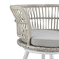 Manhattan Comfort Monaco Rope Wicker 3-Piece Patio Conversation Set With Cushions In Gray