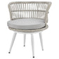 Manhattan Comfort Monaco Rope Wicker 3-Piece Patio Conversation Set With Cushions In Gray