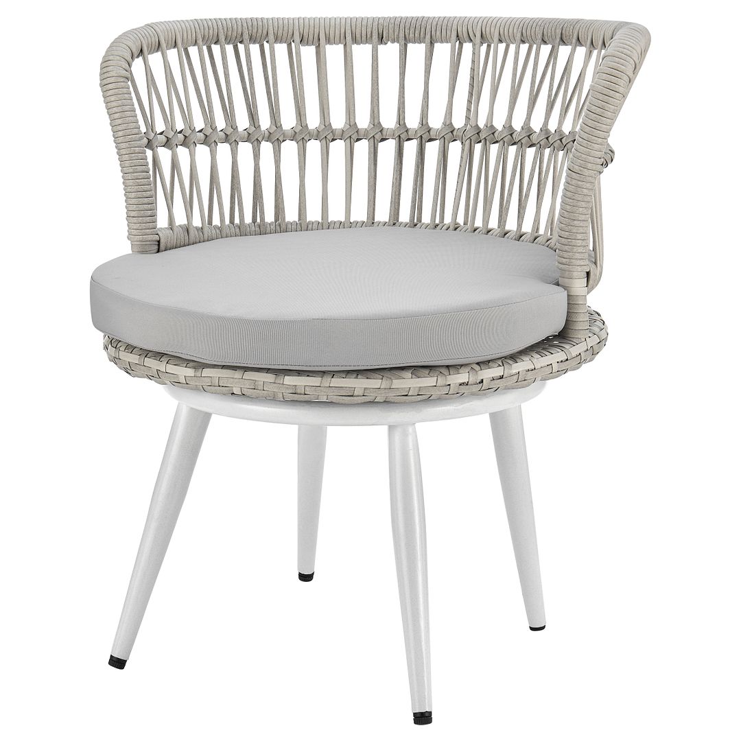Manhattan Comfort Monaco Rope Wicker 3-Piece Patio Conversation Set With Cushions In Gray