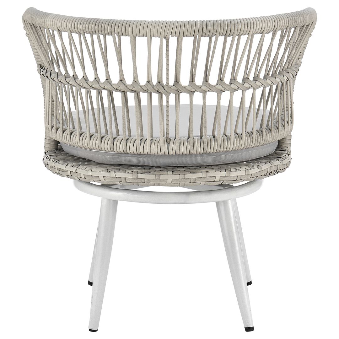 Manhattan Comfort Monaco Rope Wicker 3-Piece Patio Conversation Set With Cushions In Gray