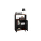 Manhattan Comfort Mosholu Accent Cabinet With 3 Shelves In Black & Nut Brown