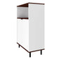Manhattan Comfort Mosholu Accent Cabinet With 3 Shelves In White & Nut Brown
