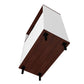 Manhattan Comfort Mosholu Accent Cabinet With 3 Shelves In White & Nut Brown