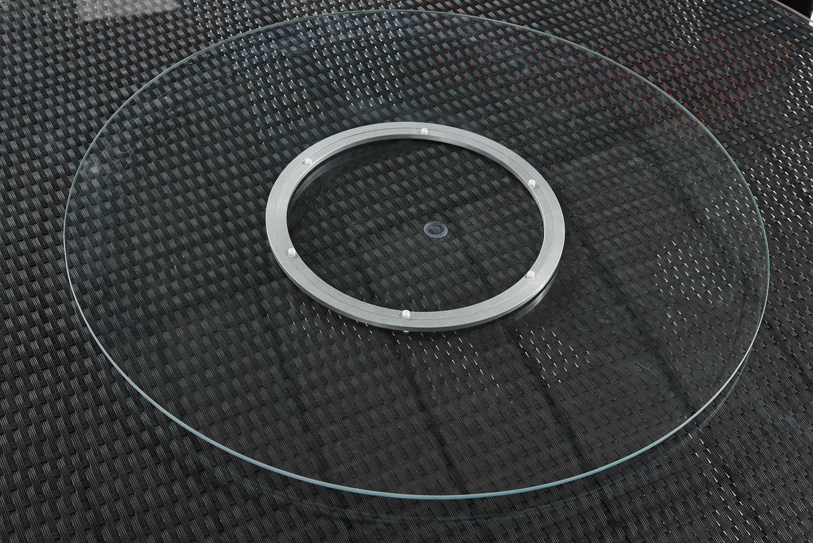 Manhattan Comfort Nightingdale Black 7-Piece Rattan Outdoor Dining Set With Cream & White Cushions