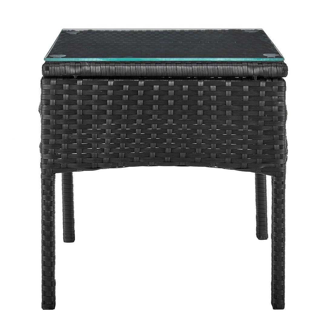 Manhattan Comfort Noli Steel Rattan 3-Piece Patio Conversation Set With Cushions In Cream