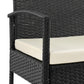 Manhattan Comfort Noli Steel Rattan 3-Piece Patio Conversation Set With Cushions In Cream