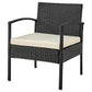 Manhattan Comfort Noli Steel Rattan 3-Piece Patio Conversation Set With Cushions In Cream