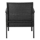 Manhattan Comfort Noli Steel Rattan 3-Piece Patio Conversation Set With Cushions In Cream
