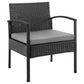 Manhattan Comfort Noli Steel Rattan 3-Piece Patio Conversation Set With Cushions In Gray