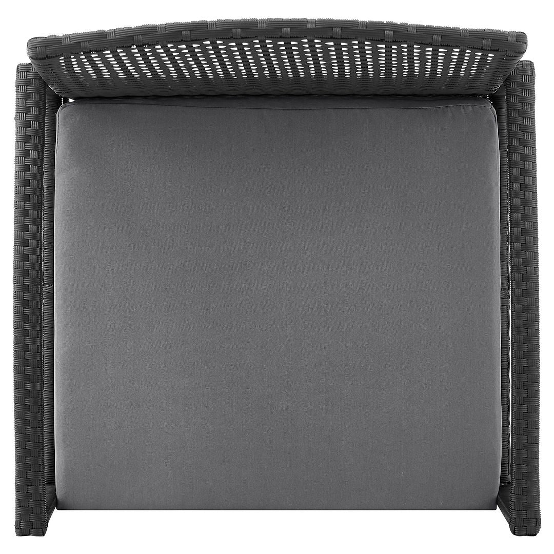 Manhattan Comfort Noli Steel Rattan 3-Piece Patio Conversation Set With Cushions In Gray