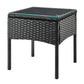 Manhattan Comfort Noli Steel Rattan 3-Piece Patio Conversation Set With Cushions In Gray