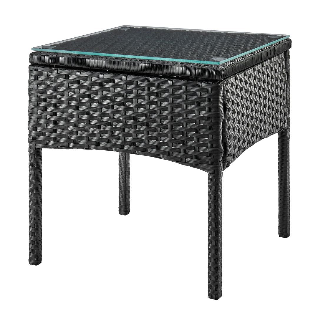Manhattan Comfort Noli Steel Rattan 3-Piece Patio Conversation Set With Cushions In Gray