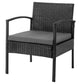 Manhattan Comfort Noli Steel Rattan 3-Piece Patio Conversation Set With Cushions In Gray