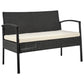 Manhattan Comfort Noli Steel Rattan 4-Piece Patio Conversation Set With Cushions In Cream