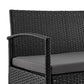 Manhattan Comfort Noli Steel Rattan 4-Piece Patio Conversation Set With Cushions In Gray