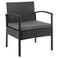 Manhattan Comfort Noli Steel Rattan 4-Piece Patio Conversation Set With Cushions In Gray