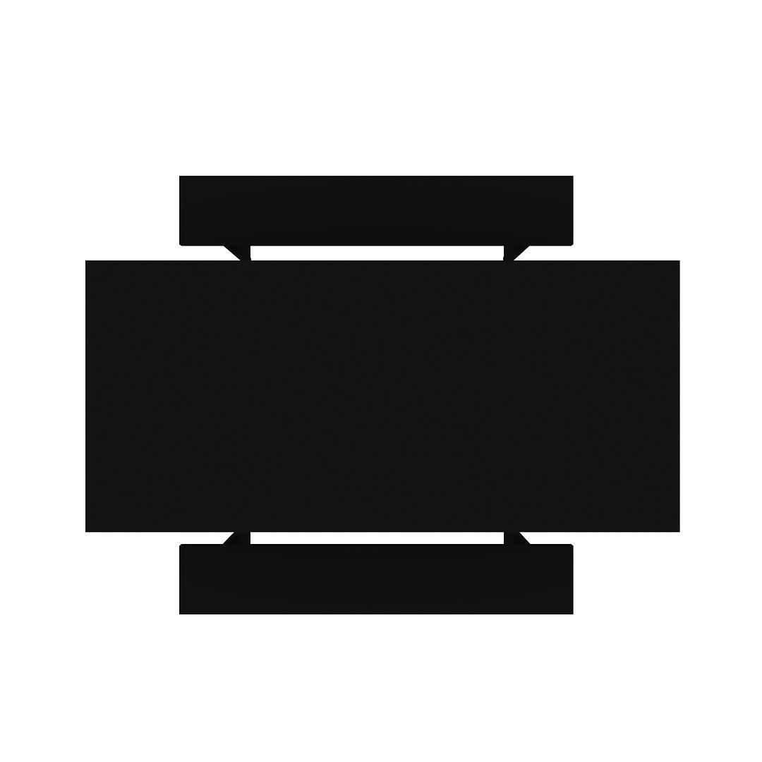 Manhattan Comfort Nomad 68" Black Modern Dining Set Of 3