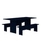 Manhattan Comfort Nomad 68" Tatiana Midnight Blue Modern Dining Set Of 3