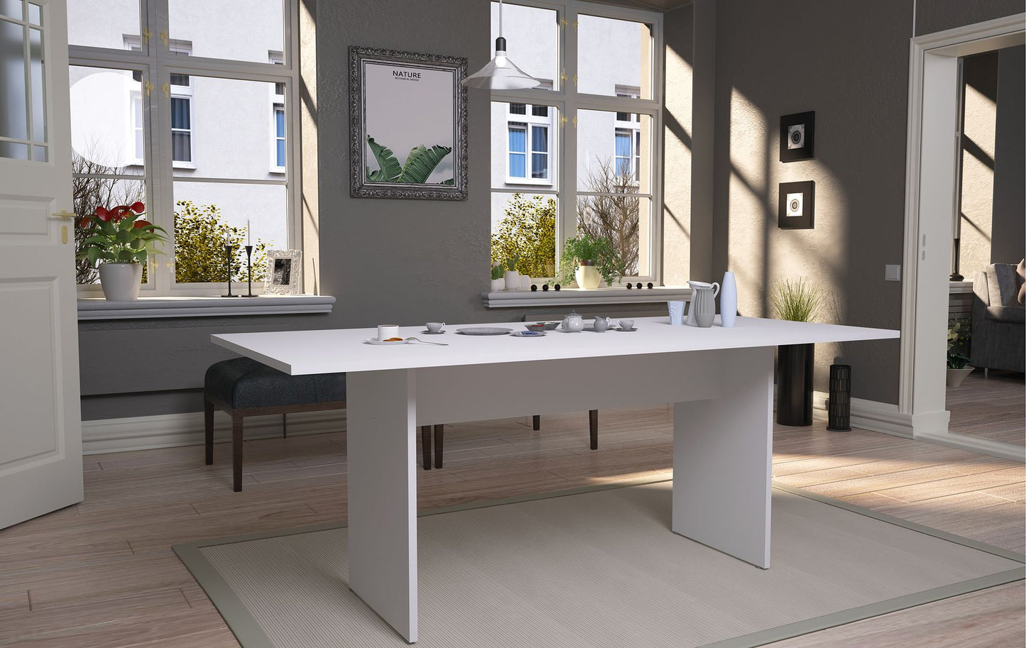 Manhattan Comfort Nomad 68" White Modern Dining Table