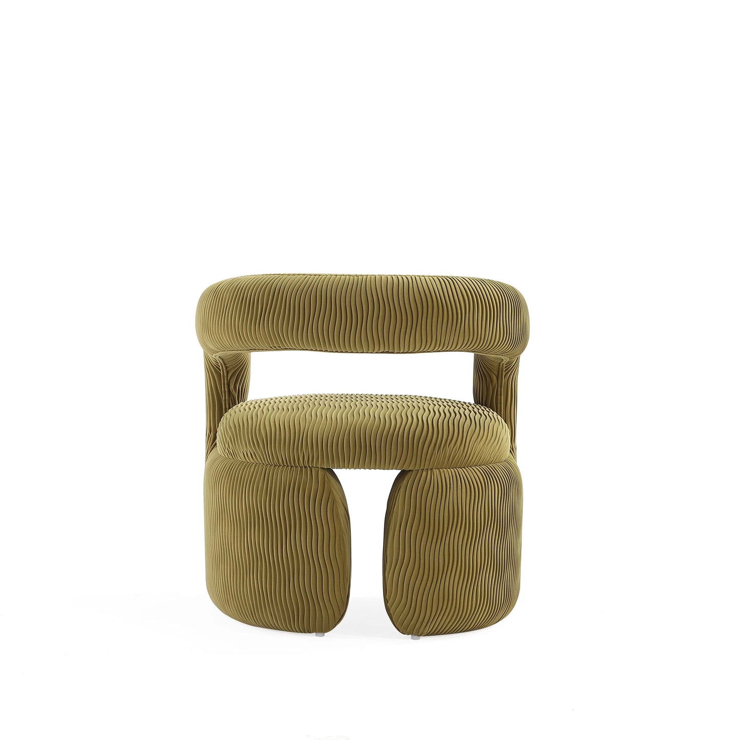 Manhattan Comfort Olive Green Modern Corvette Velvet Dining Chair In A Set Of 2