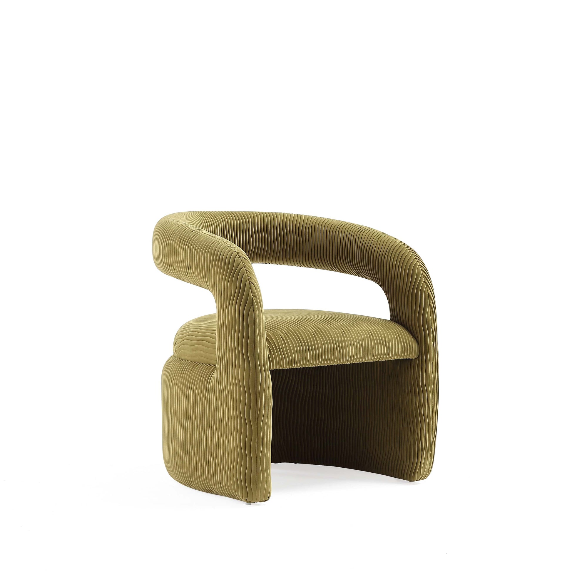 Manhattan Comfort Olive Green Modern Corvette Velvet Dining Chair In A Set Of 2